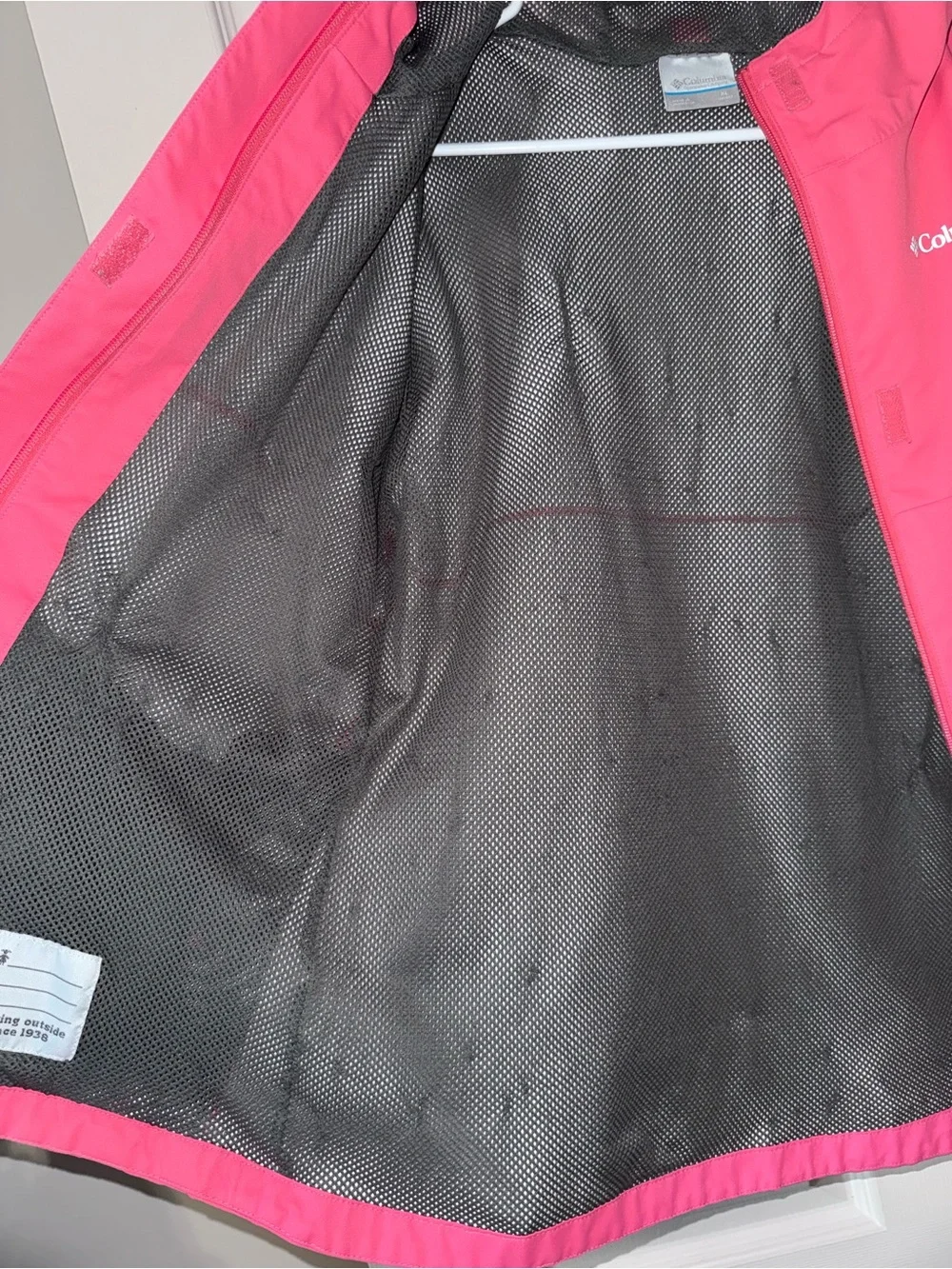 Columbia Kids Bright Pink Hooded Rain Jacket